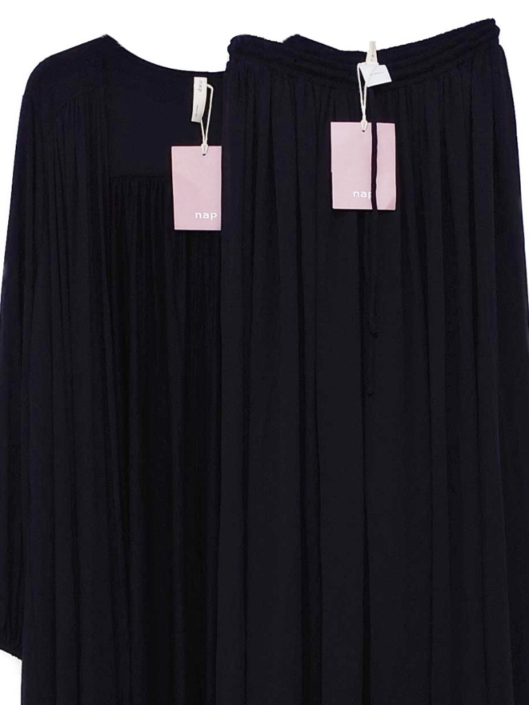 Nwt: Nap 2-Piece Open-Front Cardigan Robe & Wide Legged Drawstring Pants - Black — image 3 of 8